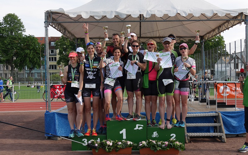 Siegerehrung nach dem 7-Türme-Triathlon in Lübeck